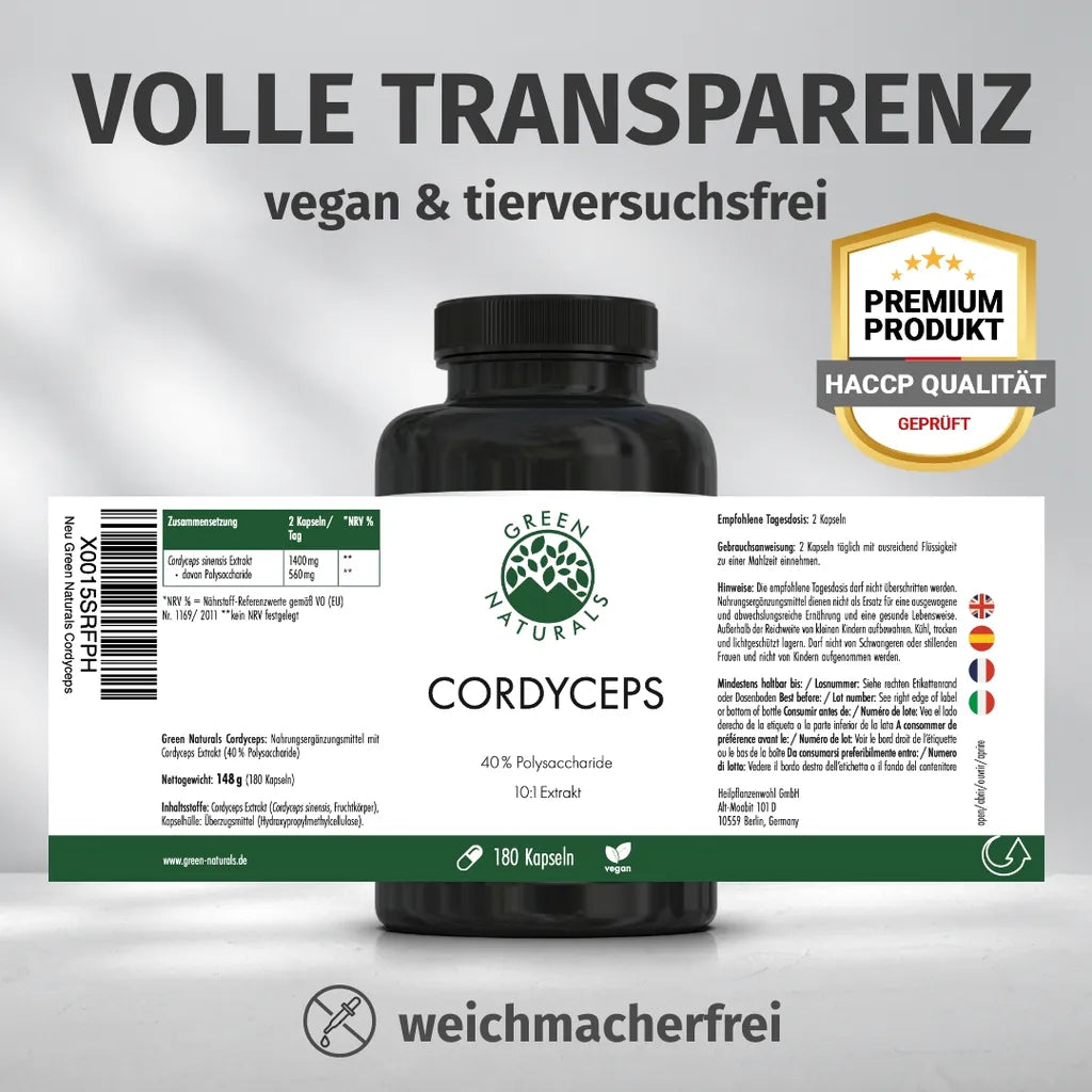 Cordyceps Kapseln (40% Polysaccharide)