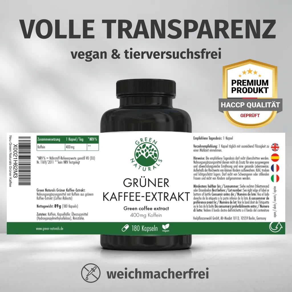 Grüner Kaffee (Natürliches Koffein)