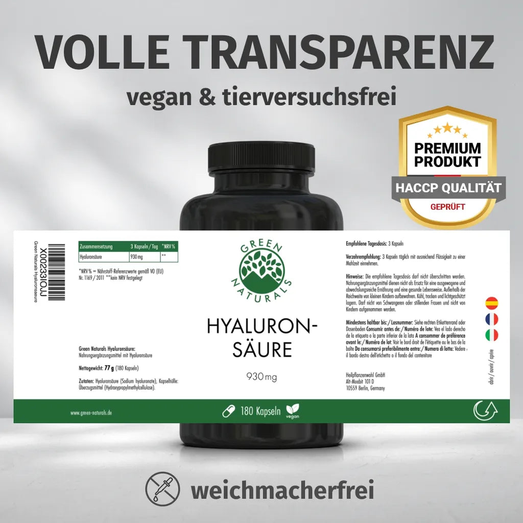 Capsule di acido ialuronico (930 mg)