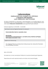 Laboranalyse L-Glutamin 089261101G