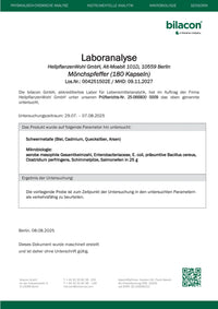 Laboranalyse Mönchspfeffer Charge 004251502E