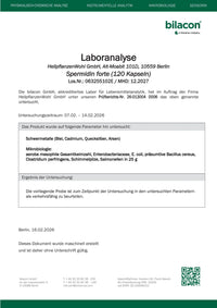 Laboranalyse Spermidin Forte 6 mg Charge 063255102E