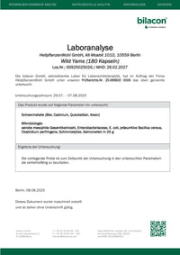 Laboranalyse Wild Yams 0092502502G
