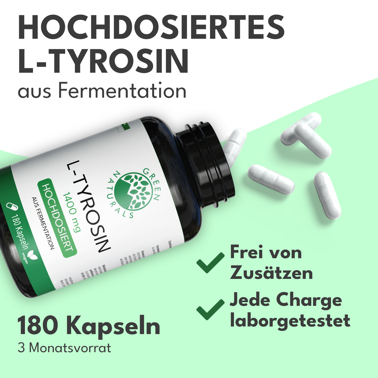 L-Tyrosin Kapseln • 700 mg • Hochreine Aminosäure