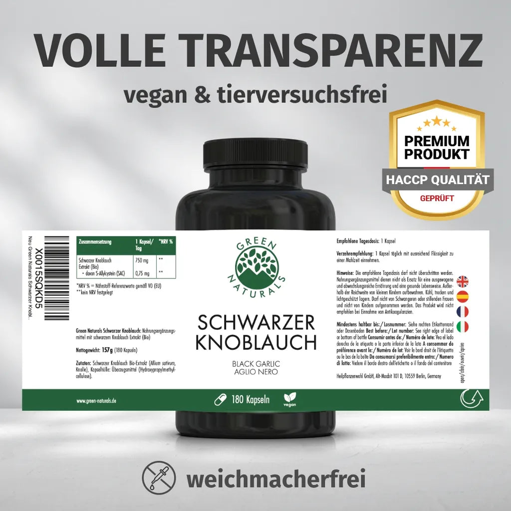 Schwarzer Knoblauch (750 mg, Bio)