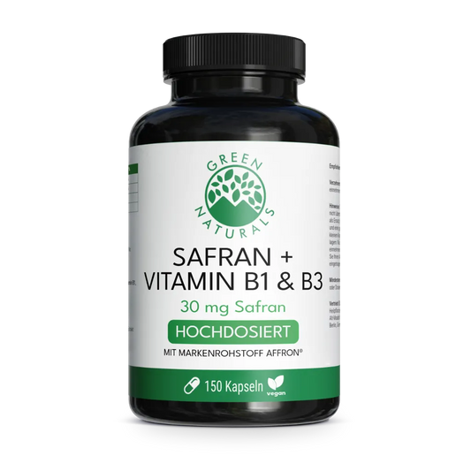 Safran Kapseln mit Affron® - 30 mg Extrakt + Vitamin B1 & B3 | 150 Kapseln Produktbild