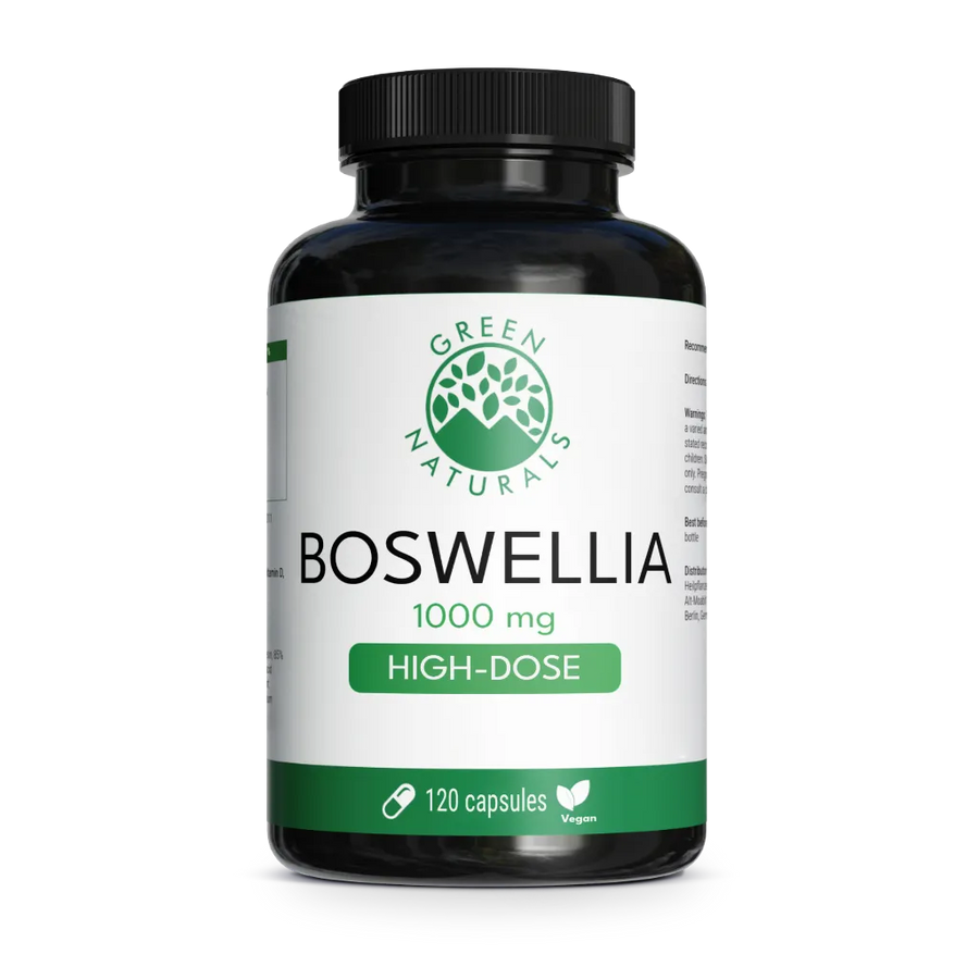 Boswellia Capsules with 20% AKBA - 1000 mg Extract + Vitamin C, D, Calcium & Manganese | 120 Capsules