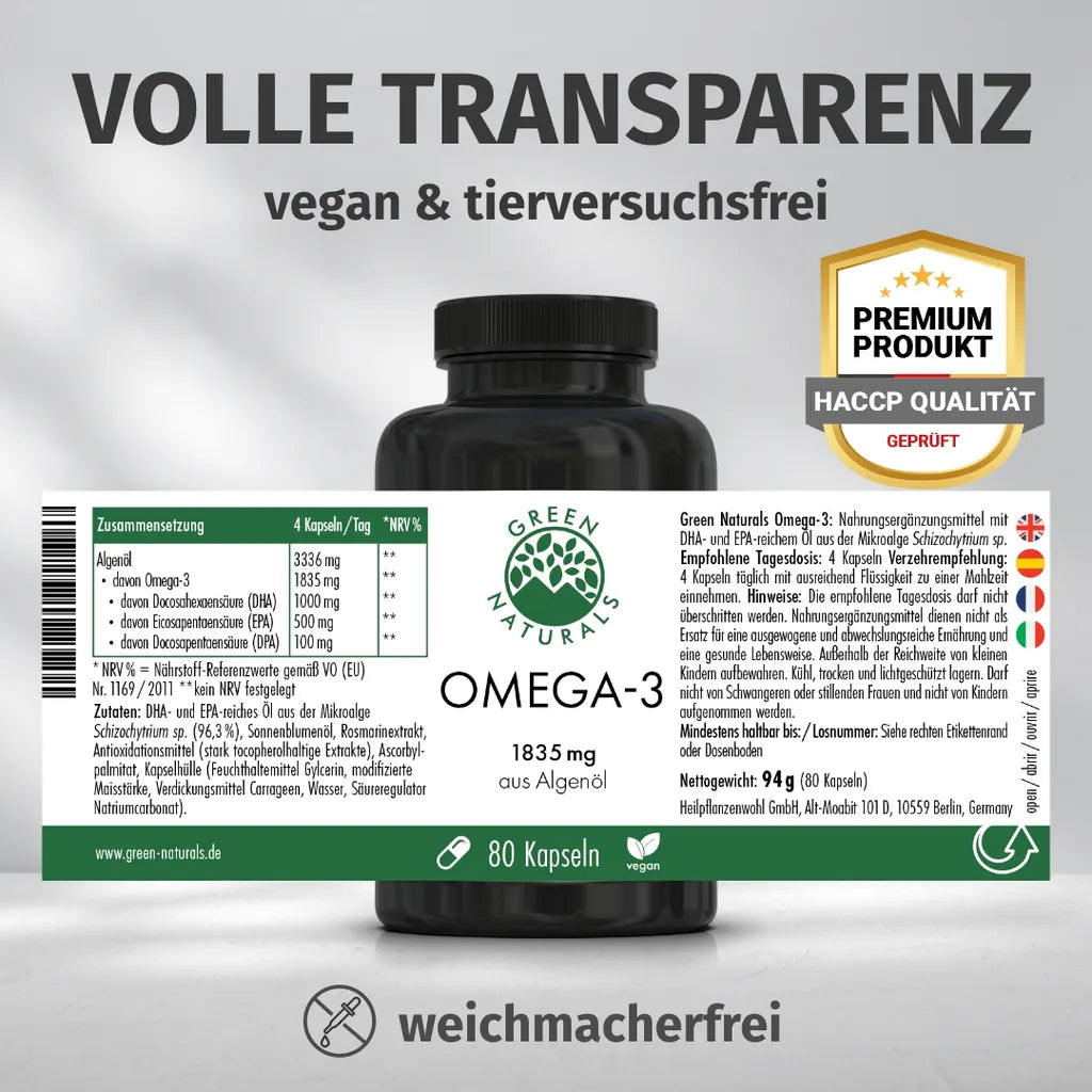 Omega 3 (vegan aus Algenöl)